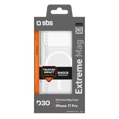iPhone 17 Pro dėklas SBS Extreme Mag, su D3O technologija – skaidrus 1