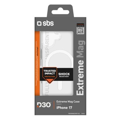 iPhone 17 dėklas SBS Extreme Mag, su D3O technologija – skaidrus 1 iPhone 17 dėklas SBS Extreme Mag, su D3O technologija – skaidrus 1