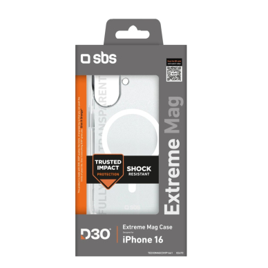 SBS Extreme Mag D3O MagSafe iPhone 16 Dėklas - Skaidrus 1 SBS Extreme Mag D3O MagSafe iPhone 16 Dėklas - Skaidrus 1