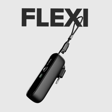 Išorinė baterija SBS Hybrid PD 20W 5000mAh su įmontuotu laidu ir sulankstomu kištuku – juoda 4