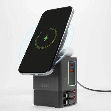 Įkrovimo stotelė SBS Power Dock 6-in-1 su MagSafe, stovu ir USB-C laidais 65W – juoda 6 Įkrovimo stotelė SBS Power Dock 6-in-1 su MagSafe, stovu ir USB-C laidais 65W – juoda 6