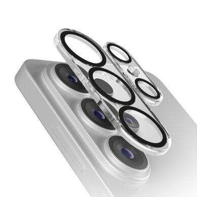 Samsung Galaxy S26 Ultra SBS galinės kameros apsauginis stiklas su juodu rėmeliu