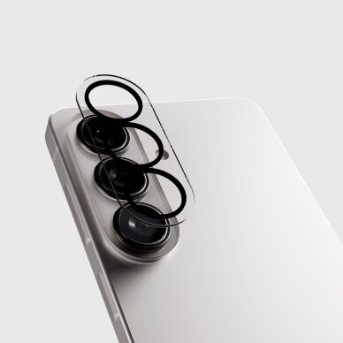 Samsung Galaxy S26 SBS galinės kameros apsauginis stiklas su juodu rėmeliu 5