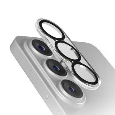 Samsung Galaxy S26 SBS galinės kameros apsauginis stiklas su juodu rėmeliu