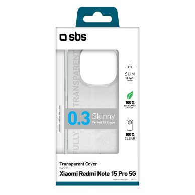 Xiaomi Redmi Note 15 Pro SBS Skinny Cover dėklas – skaidrus 1