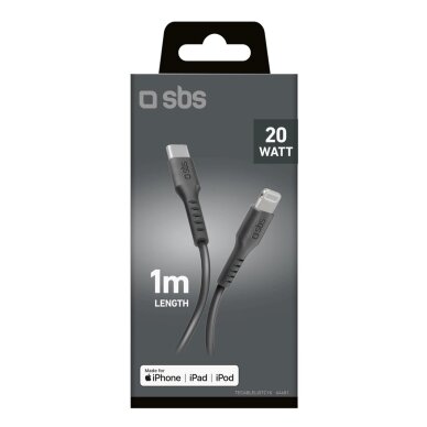 Krovimo kabelis SBS TECABLELIGTC1K USB-C - Lightning 1m – juodas 1 Krovimo kabelis SBS TECABLELIGTC1K USB-C - Lightning 1m – juodas 1