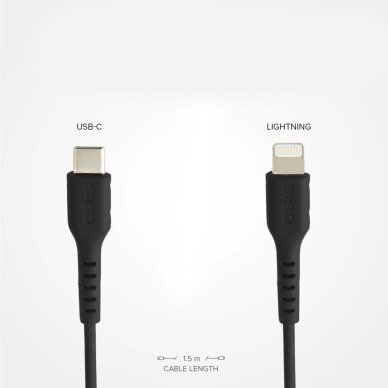 Krovimo kabelis SBS TECABLELIGTC1K USB-C - Lightning 1m – juodas 3 Krovimo kabelis SBS TECABLELIGTC1K USB-C - Lightning 1m – juodas 3