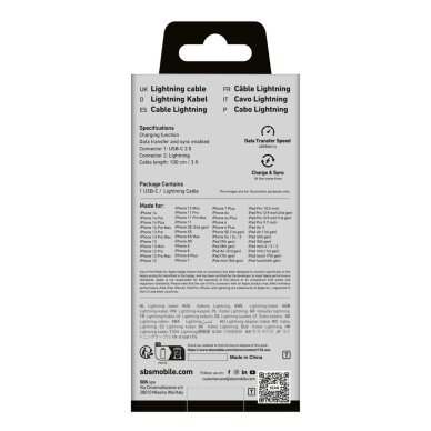 Krovimo kabelis SBS TECABLELIGTC1W USB-C - Lightning MFi sertifikuotas 1m – baltas 8 Krovimo kabelis SBS TECABLELIGTC1W USB-C - Lightning MFi sertifikuotas 1m – baltas 8