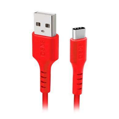 Krovimo kabelis SBS TECABLEMICROC15R USB-A - USB-C 1.5m – raudonas