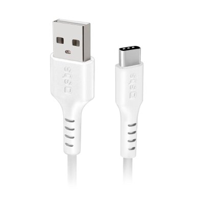 Krovimo kabelis SBS TECABLEMICROC15W USB-A - USB-C 1.5m – baltas