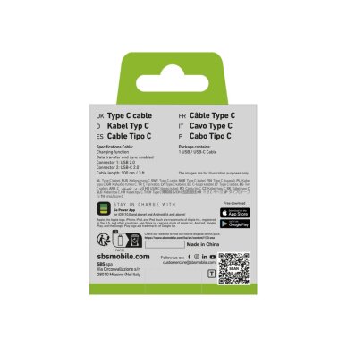 Krovimo kabelis SBS TECABLETYC1KPOS USB-A - USB-C 1m – juodas 1 Krovimo kabelis SBS TECABLETYC1KPOS USB-A - USB-C 1m – juodas 1