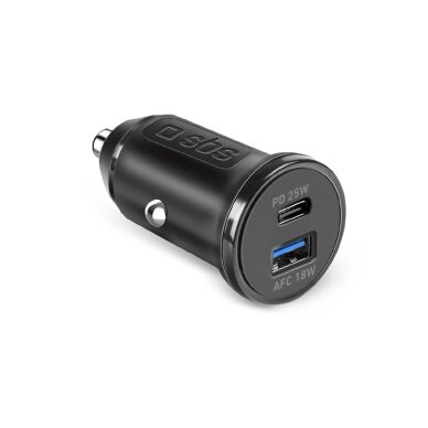 Automobilinis įkroviklis SBS TECRPD25W 25W USB-A / USB-C su Power Delivery – juodas Automobilinis įkroviklis SBS TECRPD25W 25W USB-A / USB-C su Power Delivery – juodas