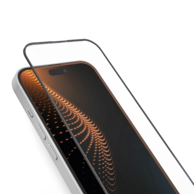 iPhone 16 / iPhone 15 SBS grūdintas stiklas D3O su rėmeliu