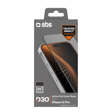 iPhone 16 Pro SBS grūdintas stiklas D3O su rėmeliu 1