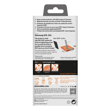 SBS grūdintas stiklas su D3O rėmeliu skirtas Samsung Galaxy S25 / S24 3