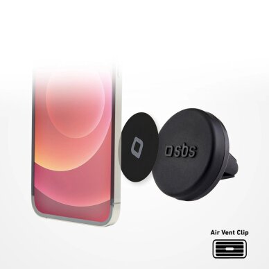 Telefono laikiklis SBS TESUPPUNIVAIRMAG, suderinamas su MagSafe, vėdinimo angai – juodas 5