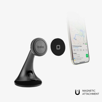 Telefono laikiklis SBS TESUPPWINDWIDEK, suderinamas su MagSafe, prietaisų skydeliui ir stiklui – juodas 3