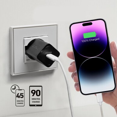 Sieninis įkroviklis SBS TETRGAN1C20K 20W GaN USB-C su Power Delivery – juodas 5 Sieninis įkroviklis SBS TETRGAN1C20K 20W GaN USB-C su Power Delivery – juodas 5