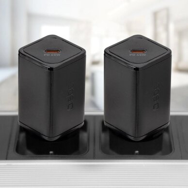 Sieninis įkroviklis SBS TETRGAN1C45W 45W GaN USB-C su Power Delivery – juodas 3