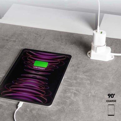 Sieninis įkroviklis SBS TETRPD20W 20W USB-A / USB-C su Power Delivery – baltas 5