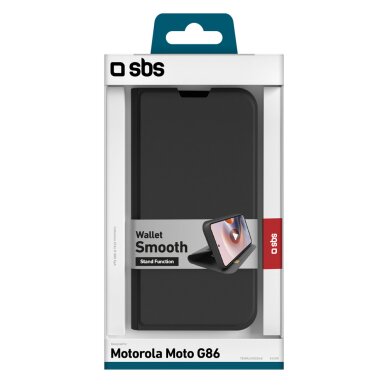 Motorola Moto G86 SBS Wallet Smooth dėklas su atvartu – juodas 1 Motorola Moto G86 SBS Wallet Smooth dėklas su atvartu – juodas 1