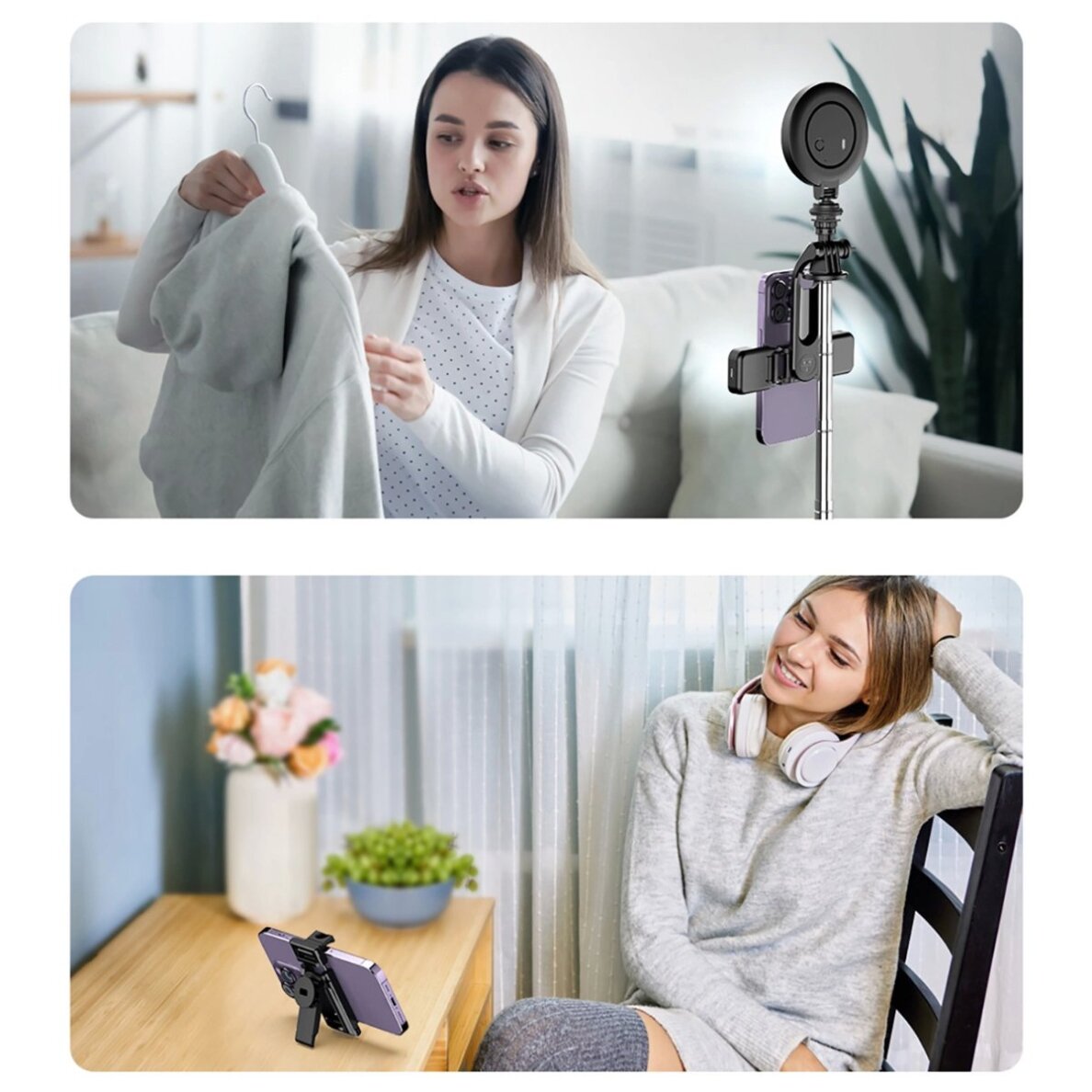 Selfie lazda WC13YDS teleskopinė 1.3m su dviguba lempa ir telefono laikikliu – juoda 17 Selfie lazda WC13YDS teleskopinė 1.3m su dviguba lempa ir telefono laikikliu – juoda 17