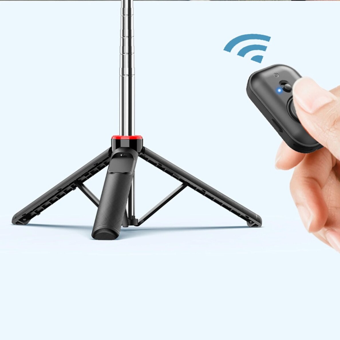 Selfie lazda WC1Y3S teleskopinė 1.3m su telefono laikikliu – juoda 16