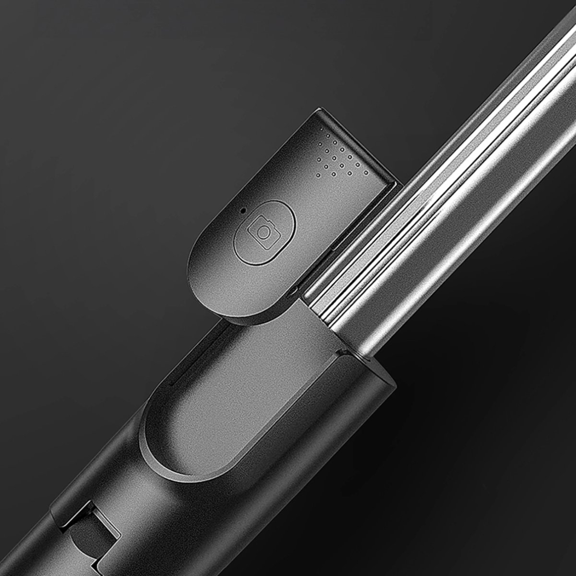 WH1YXS teleskopinis trikojis 1 m su apvalia lempa ir telefono laikikliu – juodas 11