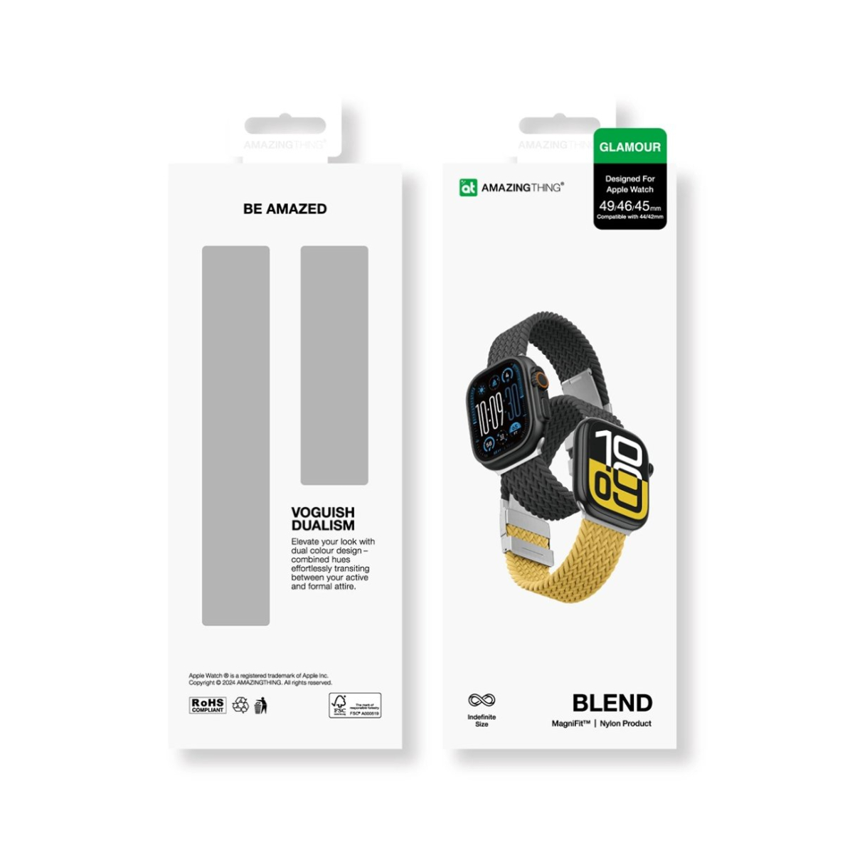 Apple Watch 45/46/49mm AmazingThing Blend Band dirželių rinkinys 2vnt - geltona-juoda/juoda 7 Apple Watch 45/46/49mm AmazingThing Blend Band dirželių rinkinys 2vnt - geltona-juoda/juoda 7