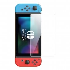 Nintendo Switch OLED 2021 2 vnt. Baseus Crystal apsauginis stiklas + montavimo rinkinys – permatomas