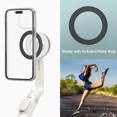 Spigen S571W asmenukių lazda su MagSafe, Bluetooth ir trikoju – smėlinis 6