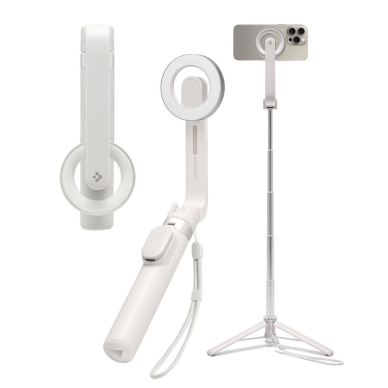 Asmenukių lazda Spigen S571W su MagSafe, Bluetooth ir trikoju – smėlinė Asmenukių lazda Spigen S571W su MagSafe, Bluetooth ir trikoju – smėlinė