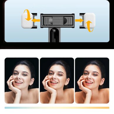 Selfie lazda WC13YDS teleskopinė 1.3m su dviguba lempa ir telefono laikikliu – juoda 16 Selfie lazda WC13YDS teleskopinė 1.3m su dviguba lempa ir telefono laikikliu – juoda 16