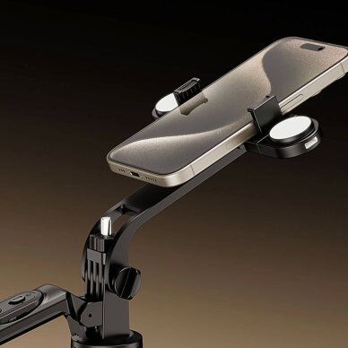 Selfie lazda WH181D-Y1S aliuminio teleskopinė 1.75m su dviguba lempa ir telefono laikikliu – juoda 9 Selfie lazda WH181D-Y1S aliuminio teleskopinė 1.75m su dviguba lempa ir telefono laikikliu – juoda 9