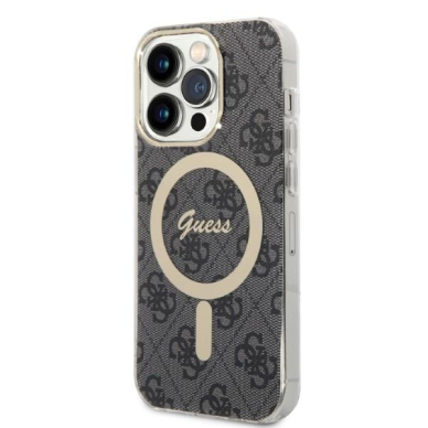 Dėklas su pakrovėju Set Guess 4G Print MagSafe GUBPP14XH4EACSK iPhone 14 Pro Max Juodas 1 Dėklas su pakrovėju Set Guess 4G Print MagSafe GUBPP14XH4EACSK iPhone 14 Pro Max Juodas 1