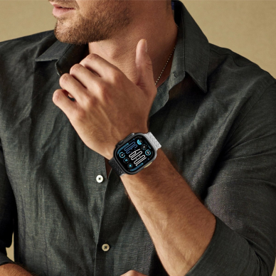 Apple Watch 45/46/49mm AmazingThing Blend Band dirželių rinkinys 2vnt - pilka-juoda/pilka 8