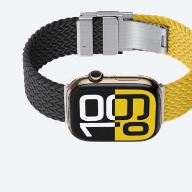 Apple Watch 45/46/49mm AmazingThing Blend Band dirželių rinkinys 2vnt - geltona-juoda/juoda 3