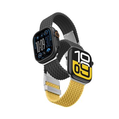 Apple Watch 45/46/49mm AmazingThing Blend Band dirželių rinkinys 2vnt - geltona-juoda/juoda