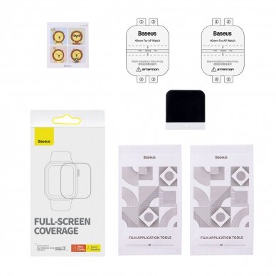 Set of 2x Baseus NanoCrystal protective film for Apple Watch 4/5/6/SE/SE 2 40mm + mounting kit - Permatomas 6