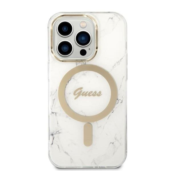 Dėklas su pakrovėju Set Guess Marble MagSafe GUBPP14LHMEACSH iPhone 14 Pro Baltas 2 Dėklas su pakrovėju Set Guess Marble MagSafe GUBPP14LHMEACSH iPhone 14 Pro Baltas 2