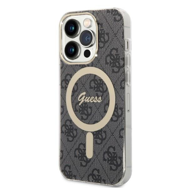 Dėklas su pakrovėju Set Guess 4G Print MagSafe GUBPP14XH4EACSK iPhone 14 Pro Max Juodas 1 Dėklas su pakrovėju Set Guess 4G Print MagSafe GUBPP14XH4EACSK iPhone 14 Pro Max Juodas 1