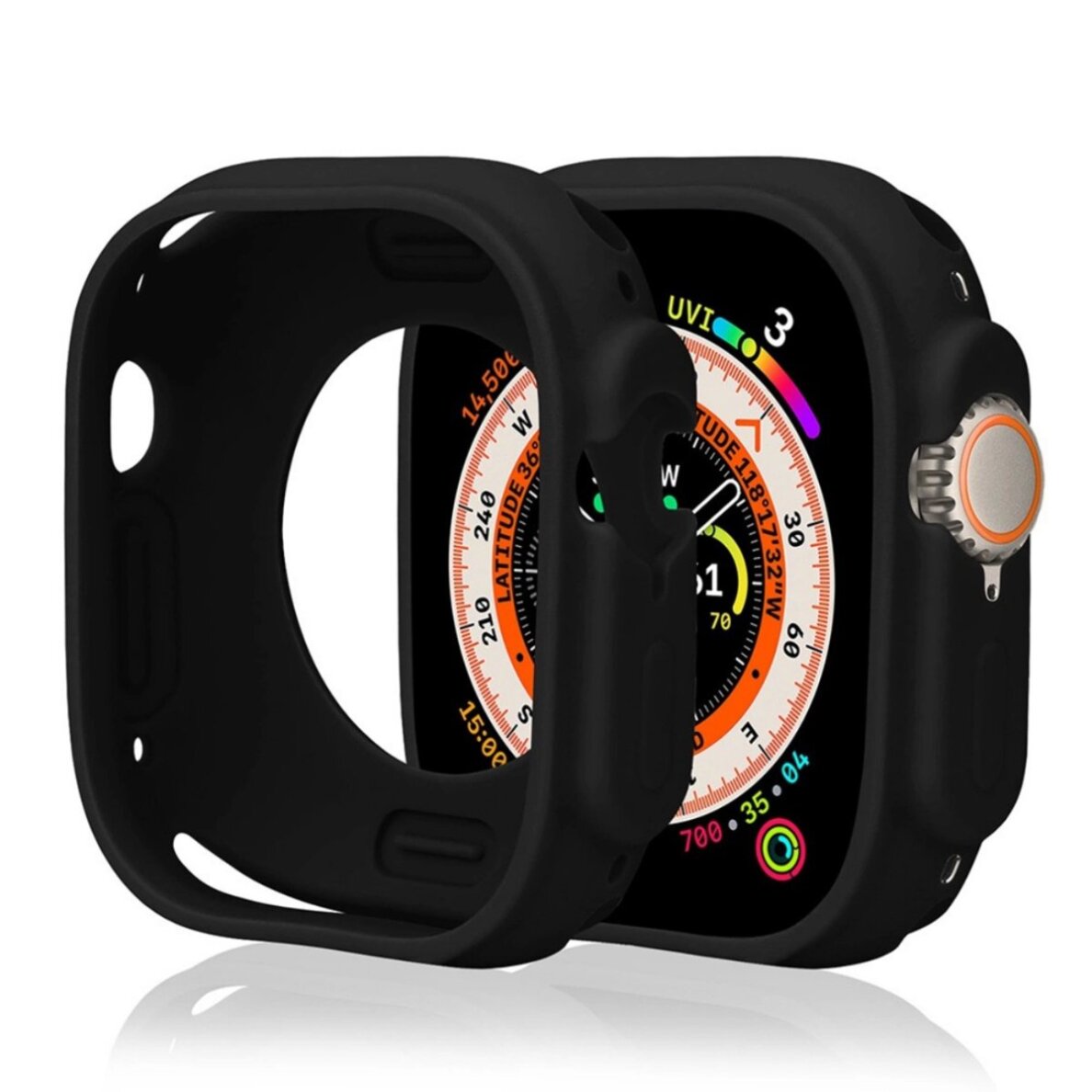 Apple Watch 42 mm (Series 10) dėklas Silicone – juodas 1 Apple Watch 42 mm (Series 10) dėklas Silicone – juodas 1
