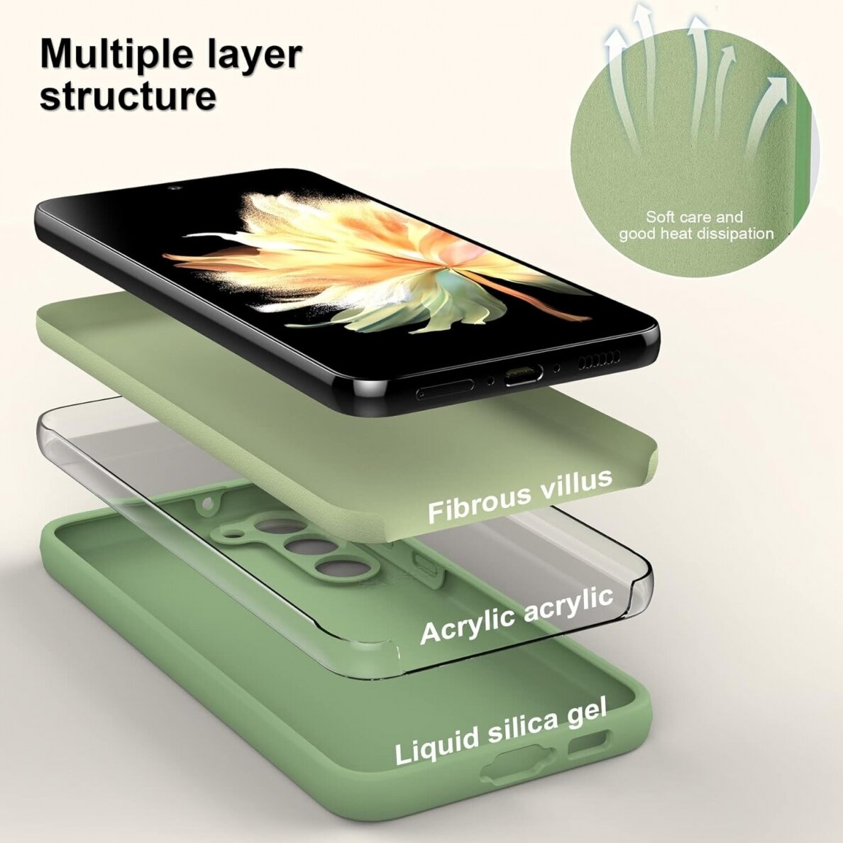 Silikoninis Dėklas Liquid 1.5mm Samsung S711 S23 FE žalia 4 Silikoninis Dėklas Liquid 1.5mm Samsung S711 S23 FE žalia 4