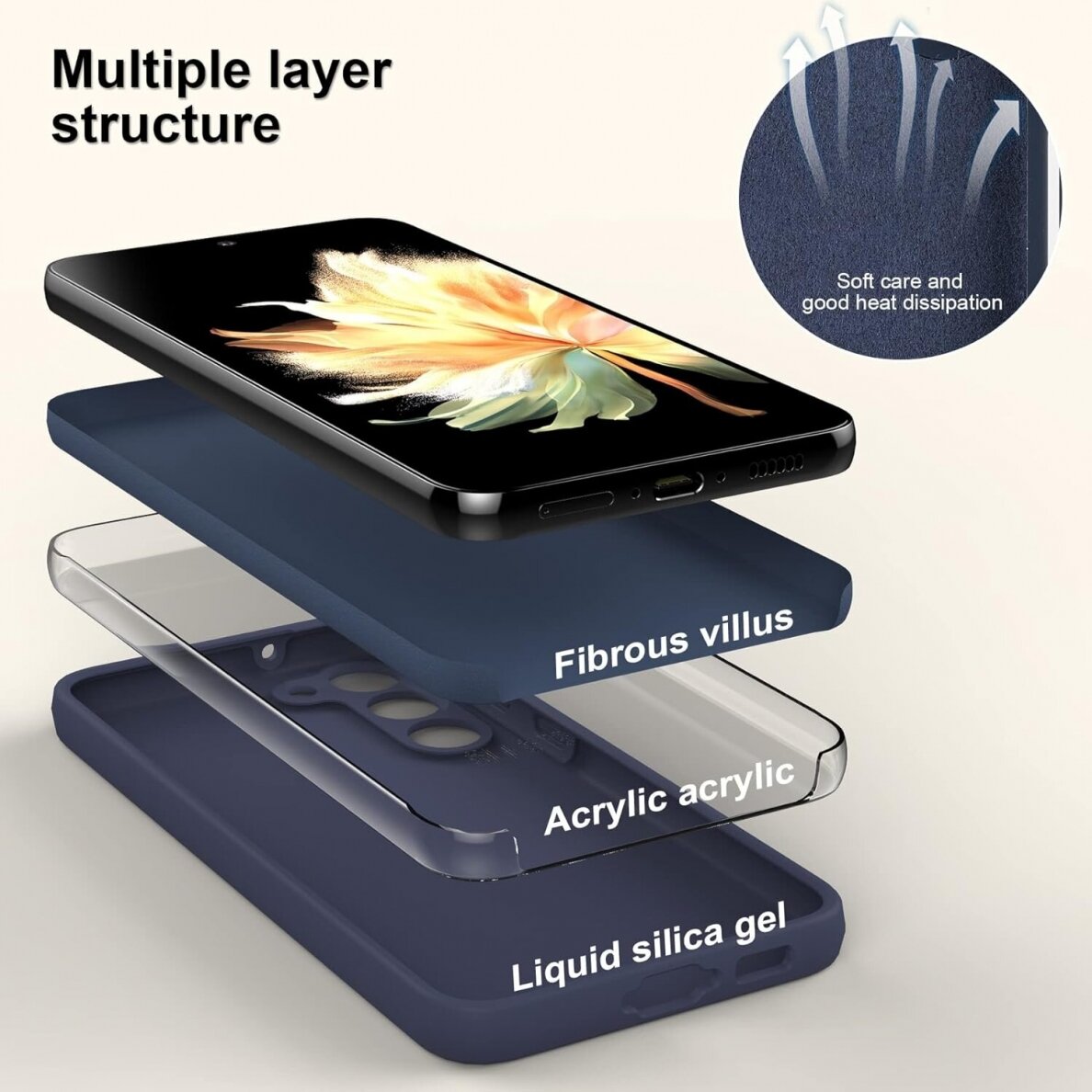 Silikonins Dėklas Soft silicone by X-level Samsung S711 S23 FE tamsiai mėlynas 1