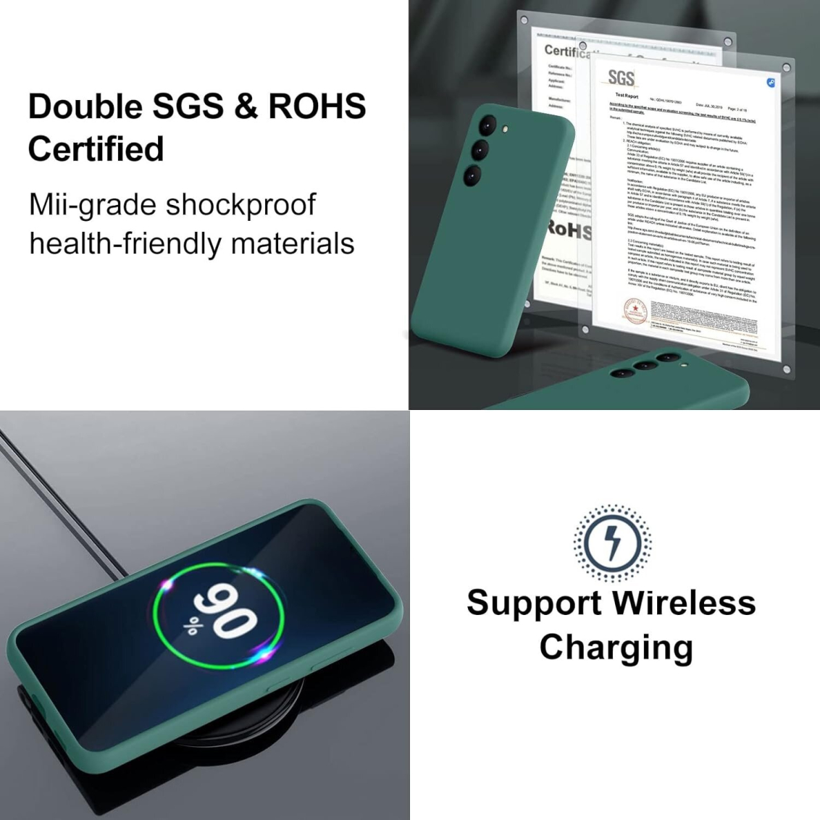 Silikonins Dėklas Soft silicone by X-level Samsung S711 S23 FE tamsiai žalias 3