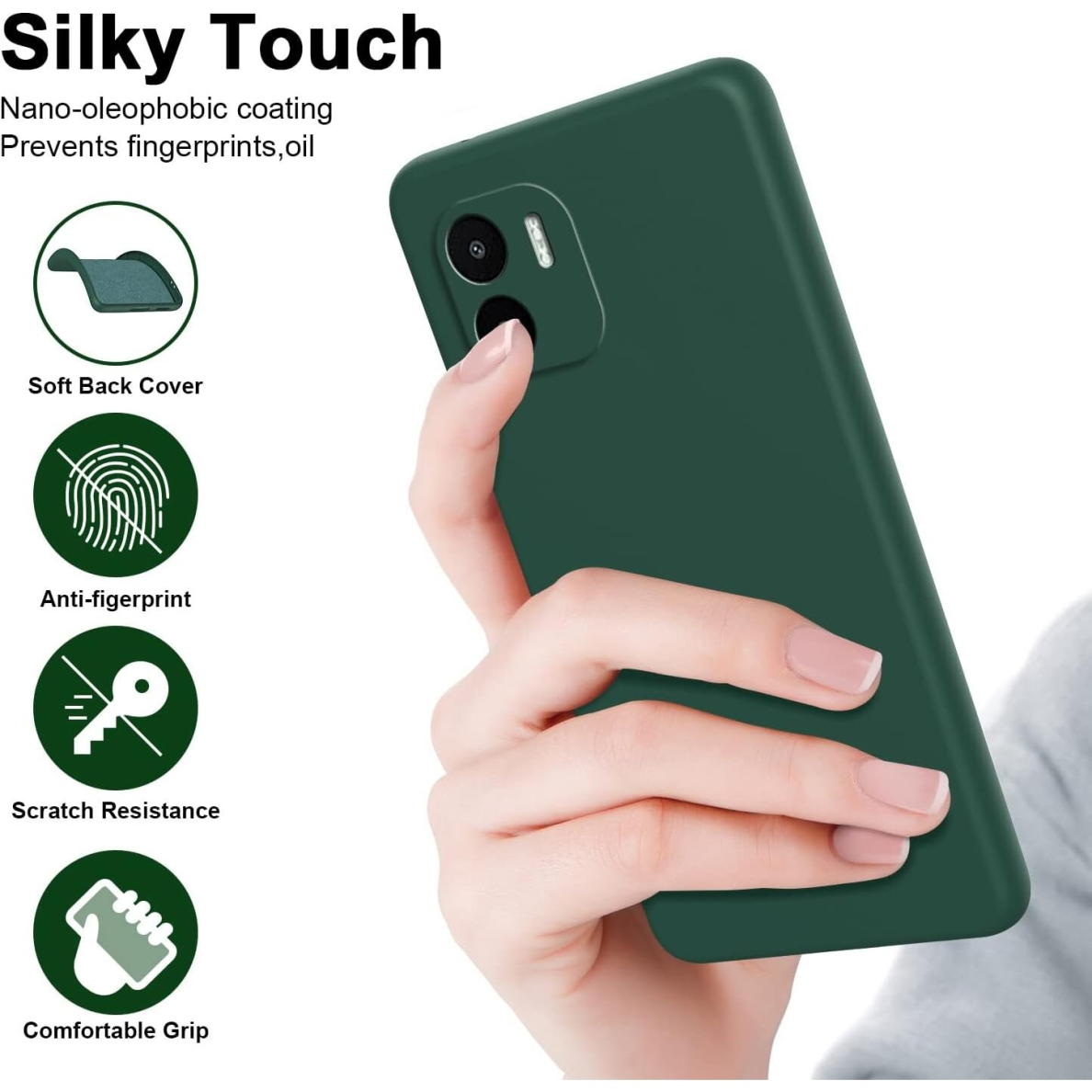 Silikonins Dėklas Soft silicone by X-level Xiaomi Redmi A1/Redmi A2 tamsiai žalias 3 Silikonins Dėklas Soft silicone by X-level Xiaomi Redmi A1/Redmi A2 tamsiai žalias 3