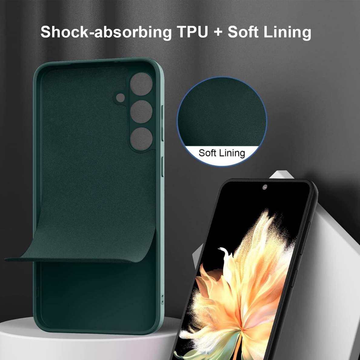 Silikonins Dėklas Slim Guard Samsung S711 S23 FE tamsiai žalias 1