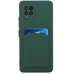 Dėklas su kišenėle kortelėms Card Case Samsung Galaxy A42 5G Tamsiai Žalias