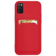 Dėklas su kišenėle kortelėms Card Case Samsung Galaxy A51 Raudonas