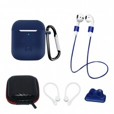 Rinkinys ausinėms Silicone AirPods 2 / AirPods 1 | Mėlynas